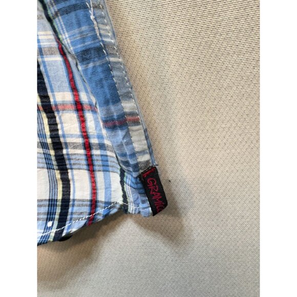 Vintage Gramicci Mens Short-Sleeve Button-Up Shirt Size XL Blue Plaid Casual - Picture 6 of 11